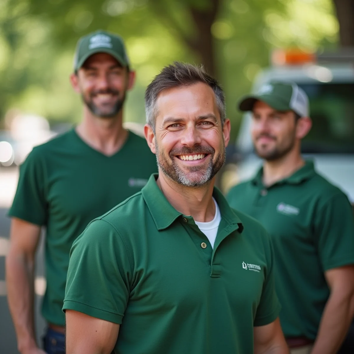 Darick Van, owner of All About Tree & Turf Services in Fort Wayne, IN, with his crew