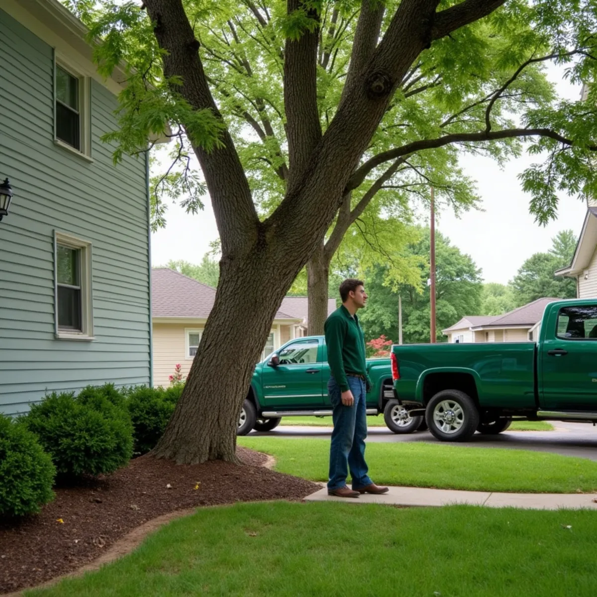 A Sudden or Worsening Lean — tree lean in a Fort Wayne, IN yard