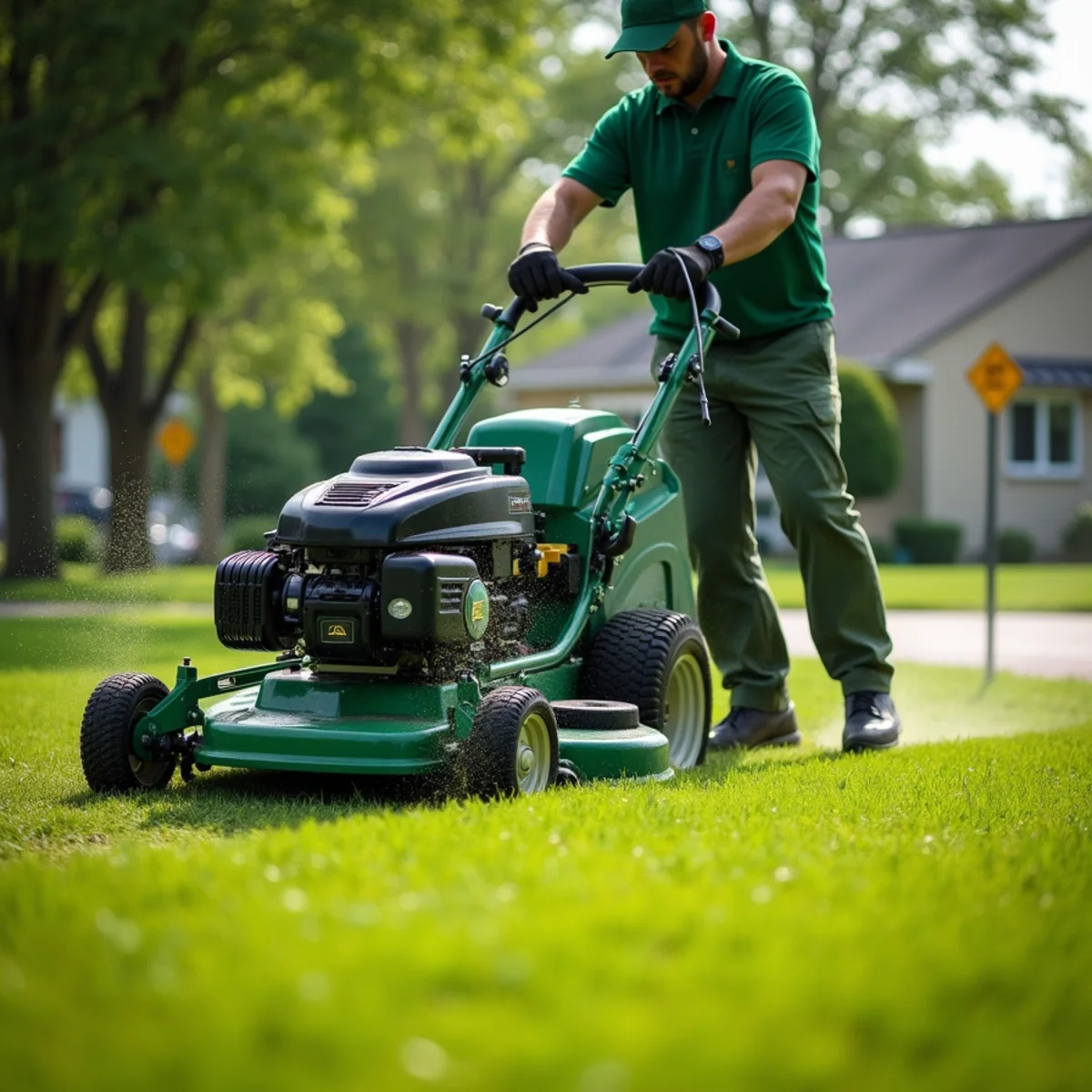 All About Tree & Turf crew performing lawn care & maintenance on a property in Fort Wayne, IN