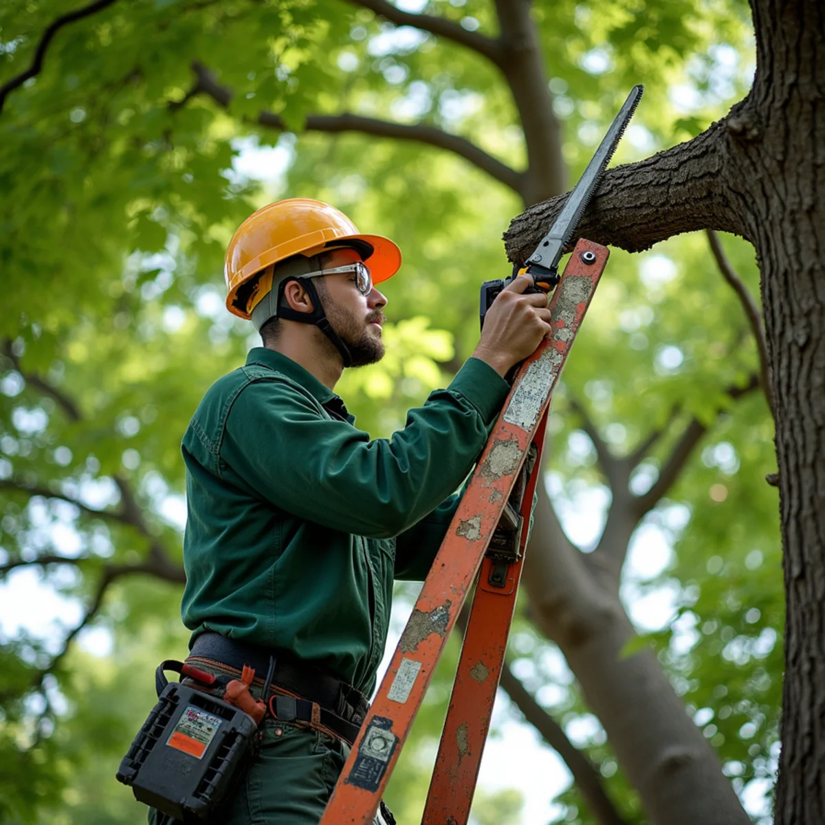 All About Tree & Turf crew performing tree trimming & pruning on a property in Fort Wayne, IN